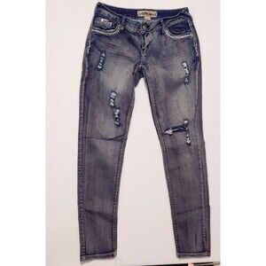 Apollo Jeans Denim Women's Junior Blue Low Rise Medium Wash Distressed Size 9/10